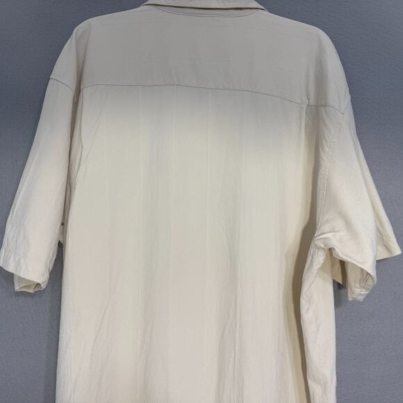 Pronto Uomo Men's Button Down Short Sleeve Silk Shirt Size XXL Classic Luxury - Picture 4 of 7